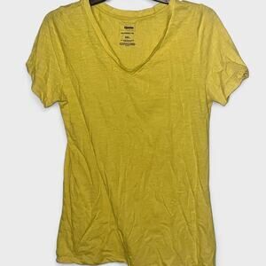 Sonoma The Everyday Tee Yellow Space Dye V-Neck Short Sleeve Shirt - Size XXL